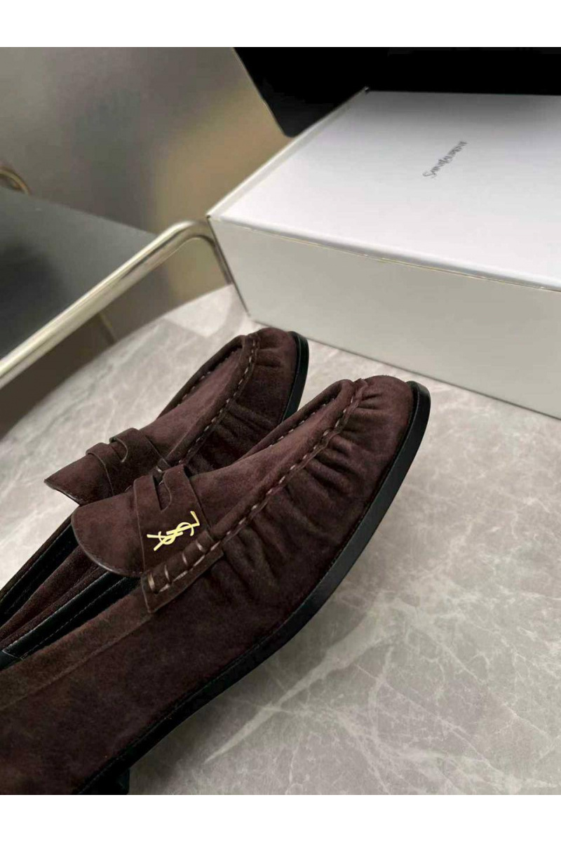 Yves Saint Laurent Женские замшевые лоферы premium