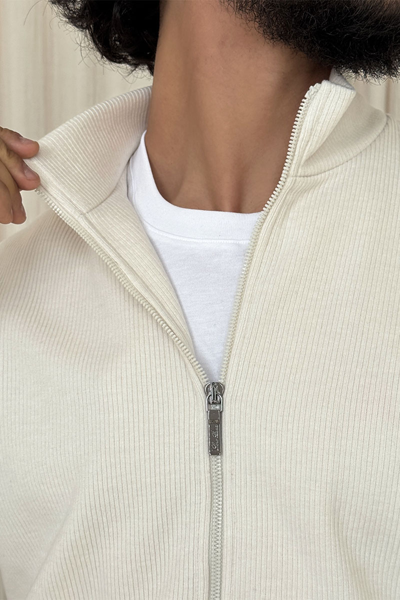 Loro Piana Мужская белая кофта на молнии 