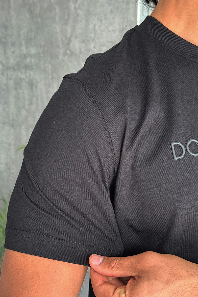 Dоlсе & Gаbbаnа Мужская чёрная футболка logo-embroidered