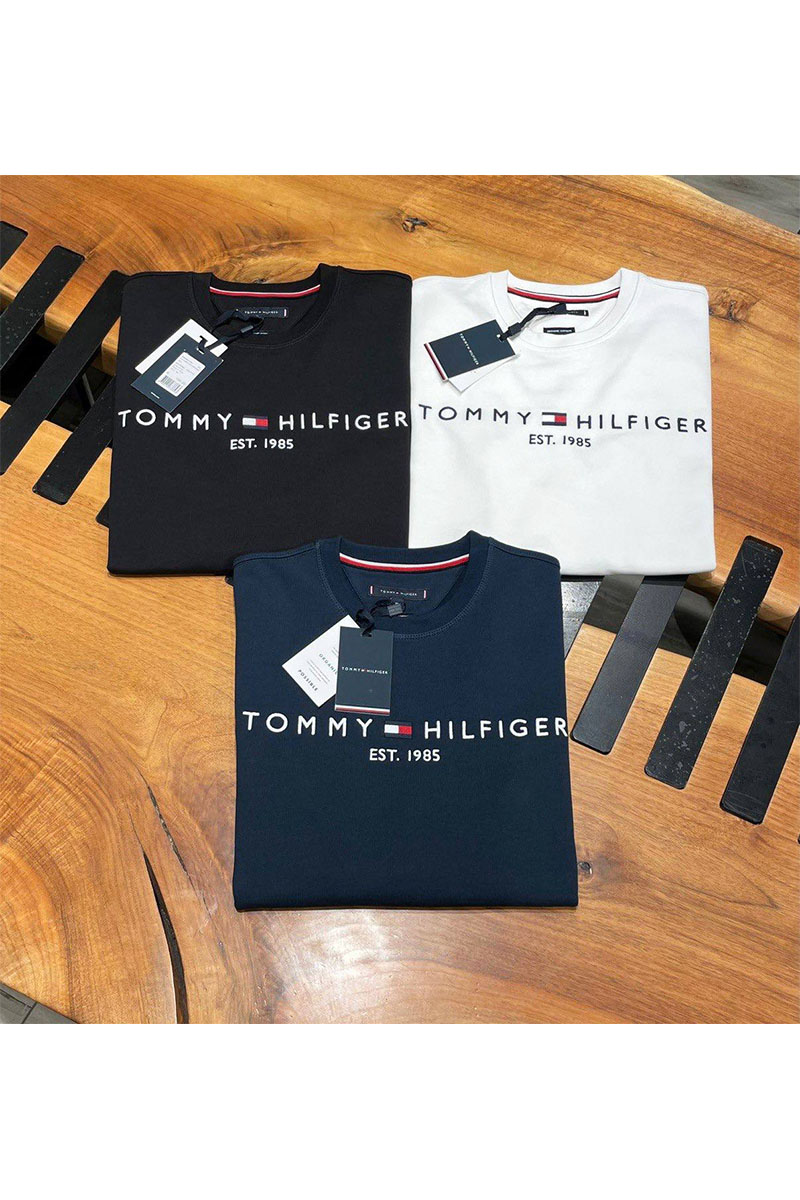 Tommy Hilfiger Свитшот чёрного цвета logo-embroidered 