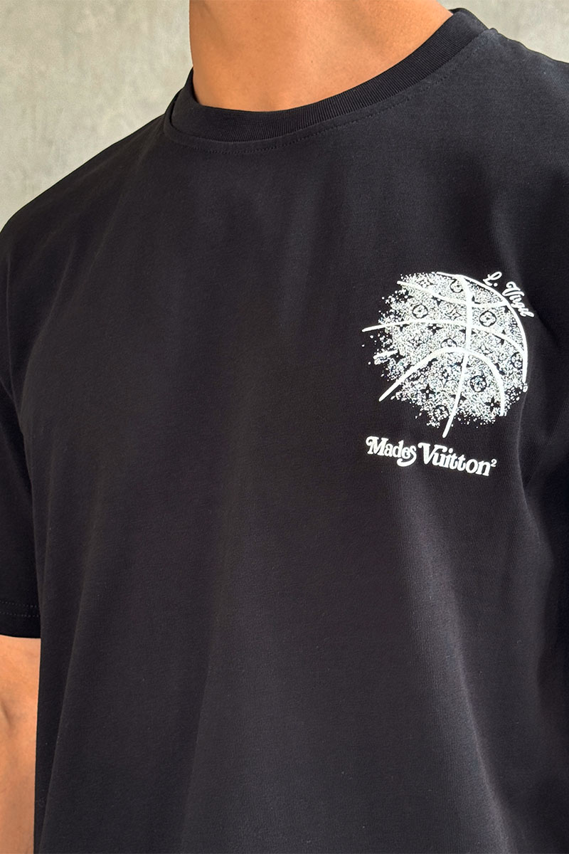 Lоuis Vuittоn Мужская оверсайз футболка чёрного цвета