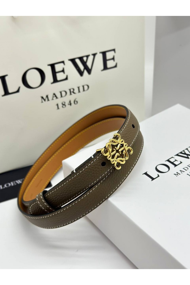 Loewe Женский кожаный ремень Anagram - ширина 2 см, длина 75 / 80 / 85 / 90 см (2 расцветки)