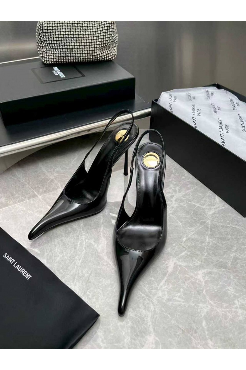 Yves Saint Laurent Женские кожаные туфли на каблуке premium