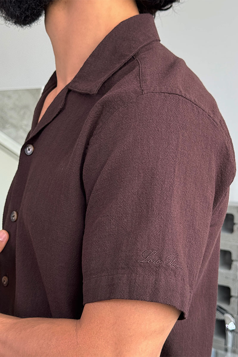 Loro Piana Мужская рубашка коричневого цвета