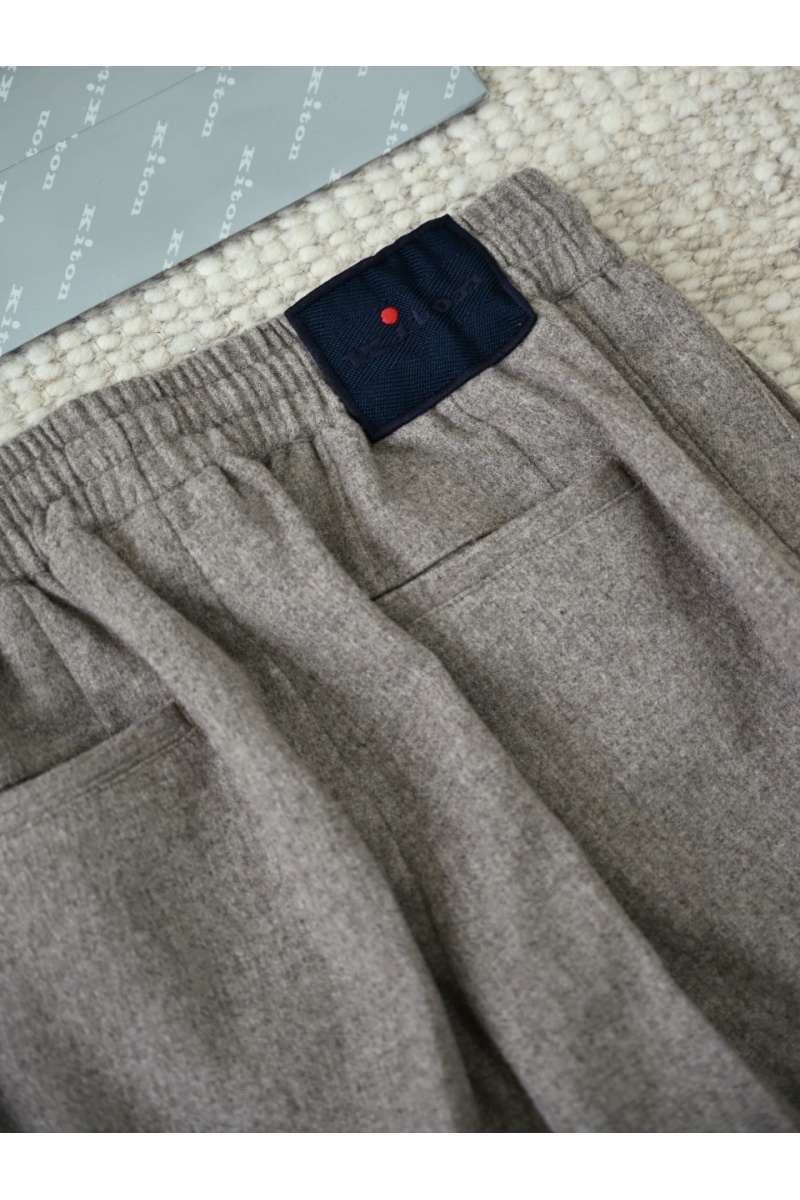 Kiton Мужские бежевые брюки premium