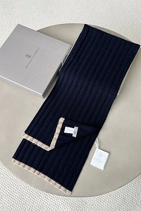 Кашемировый шарф Premium - Navy 