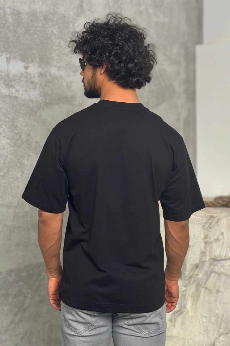 Dоlсе & Gаbbаnа Чёрная оверсайз футболка logo-plaque