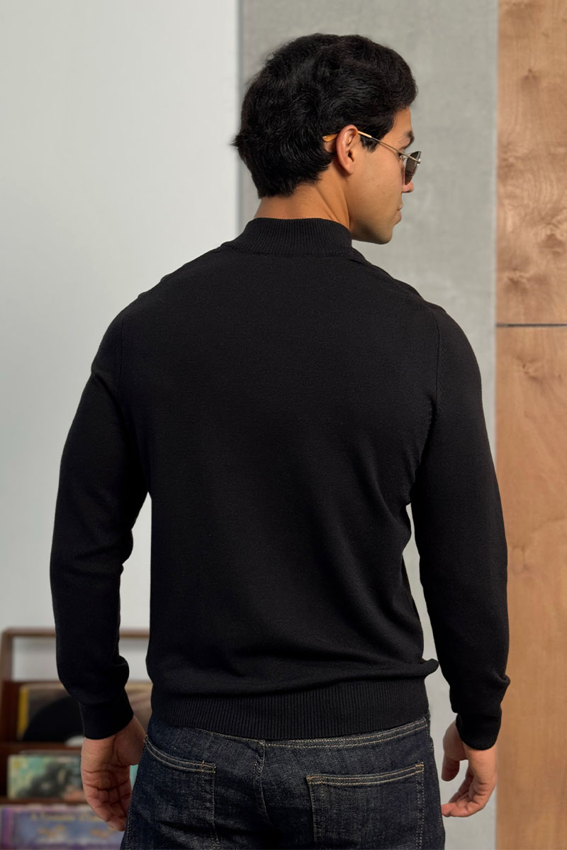 Loro Piana Чёрный джемпер Zip Neck