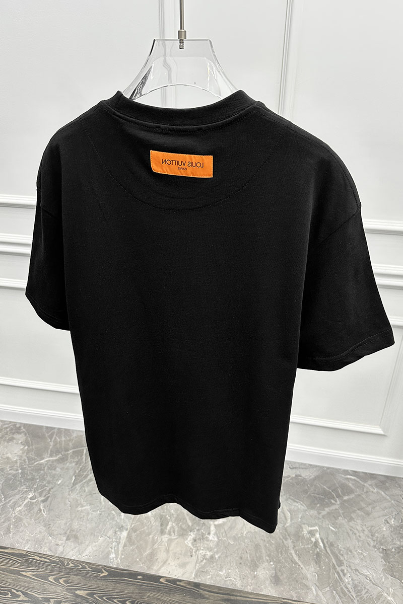 Lоuis Vuittоn Чёрная оверсайз футболка logo-print