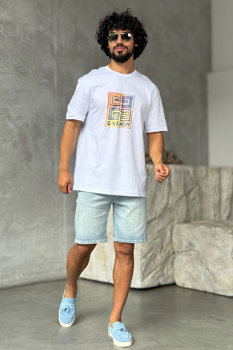 Givenchy Белая оверсайз футболка 4G Sun Print