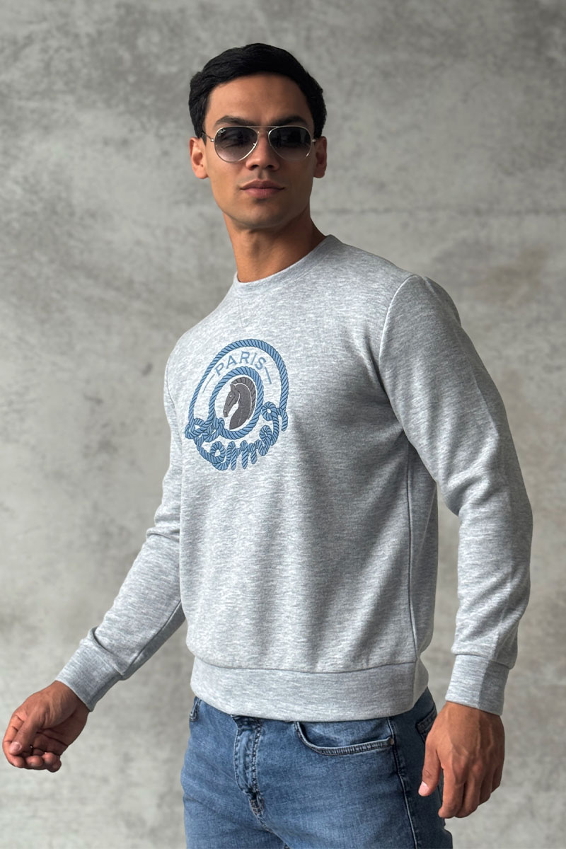 Hermes Мужской свитшот серого цвета 