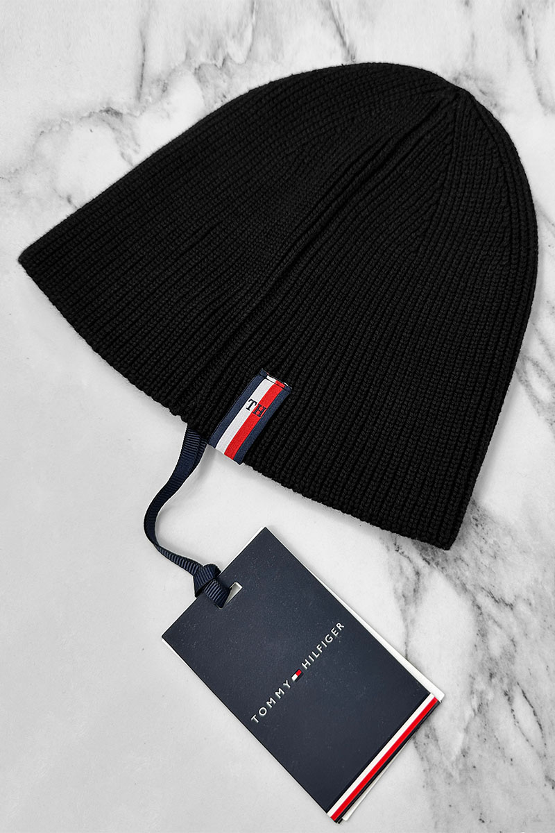 Tommy Hilfiger Мужская чёрная шапка logo-patch