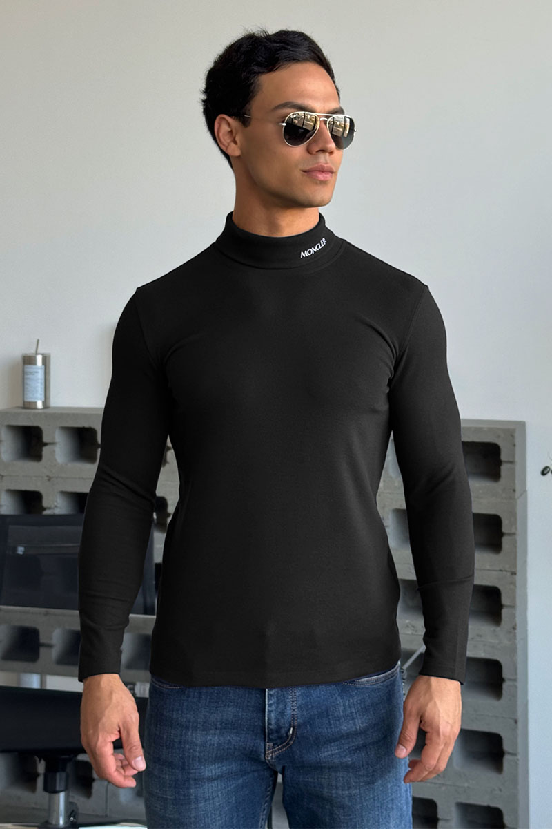 Moncler Утеплённая водолазка чёрного цвета 