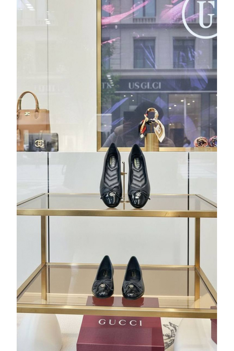 Gucci Женские кожаные балетки Double G premium