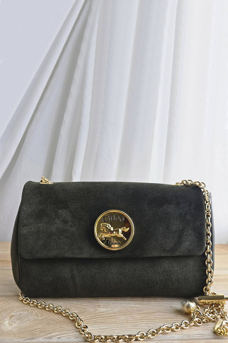 Chloe Замшевая сумка Small Heritage 28x17 см