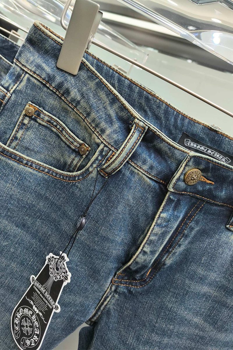 Chrome Hearts Мужские синие джинсы Premium