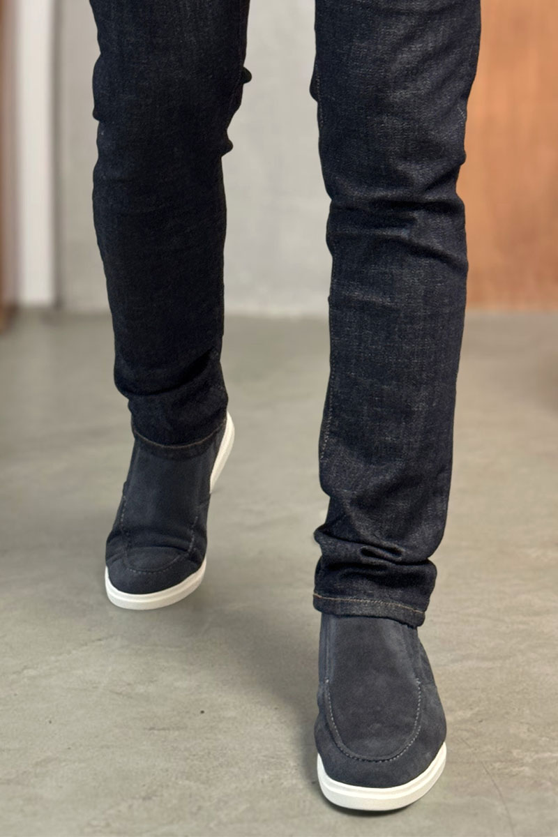 Hugо Воss Замшевые лоферы с мехом high-top - Grey