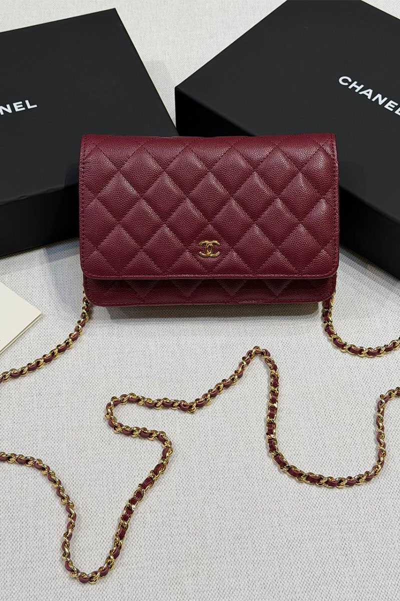 Chаnеl Кожаная сумка Wallet on Chain premium 19x12x4 см