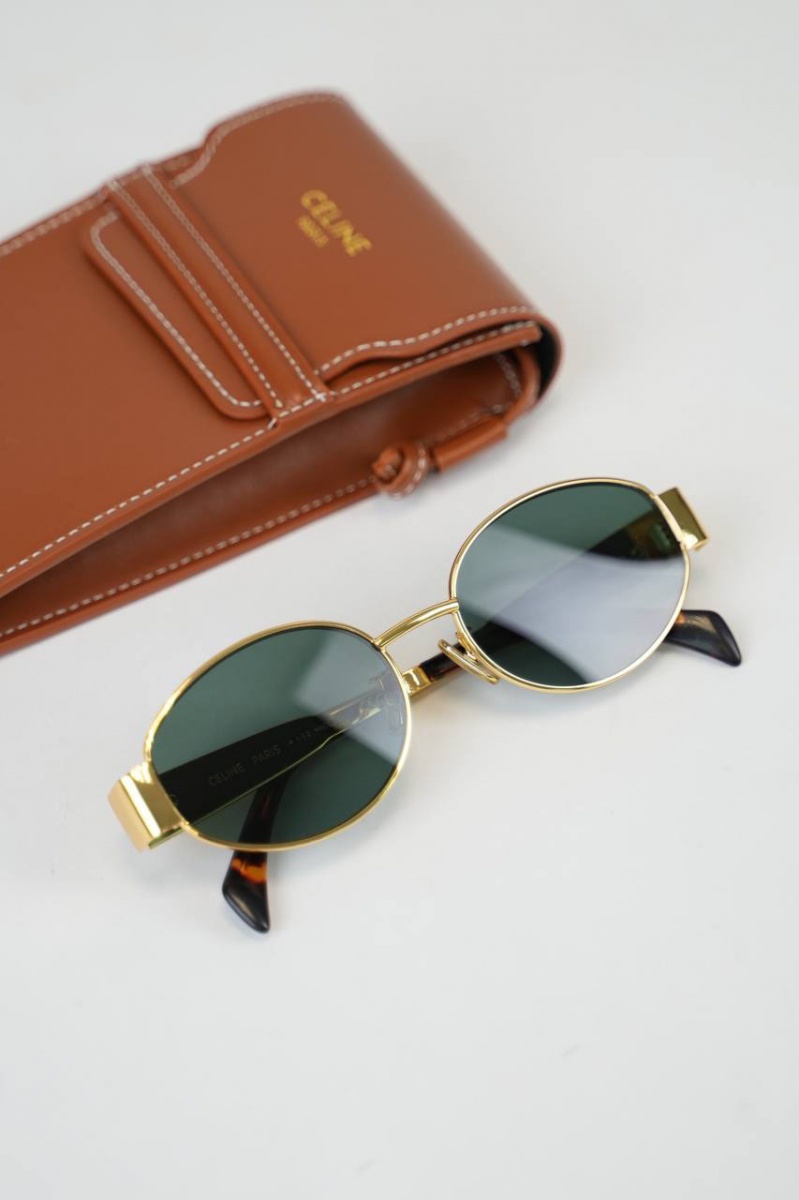 Celine Солнцезащитные очки Triomphe - Green / Gold