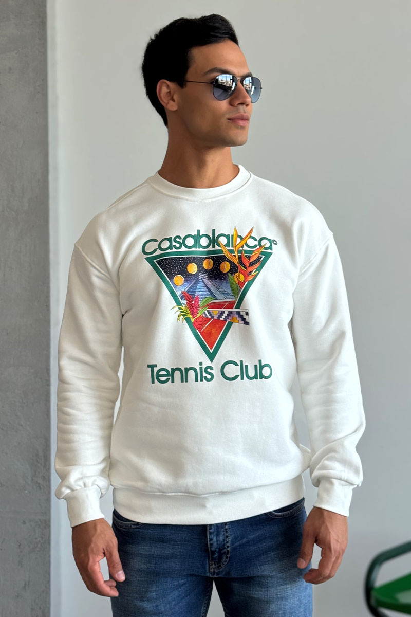 Casablanca Белый свитшот tennis club 
