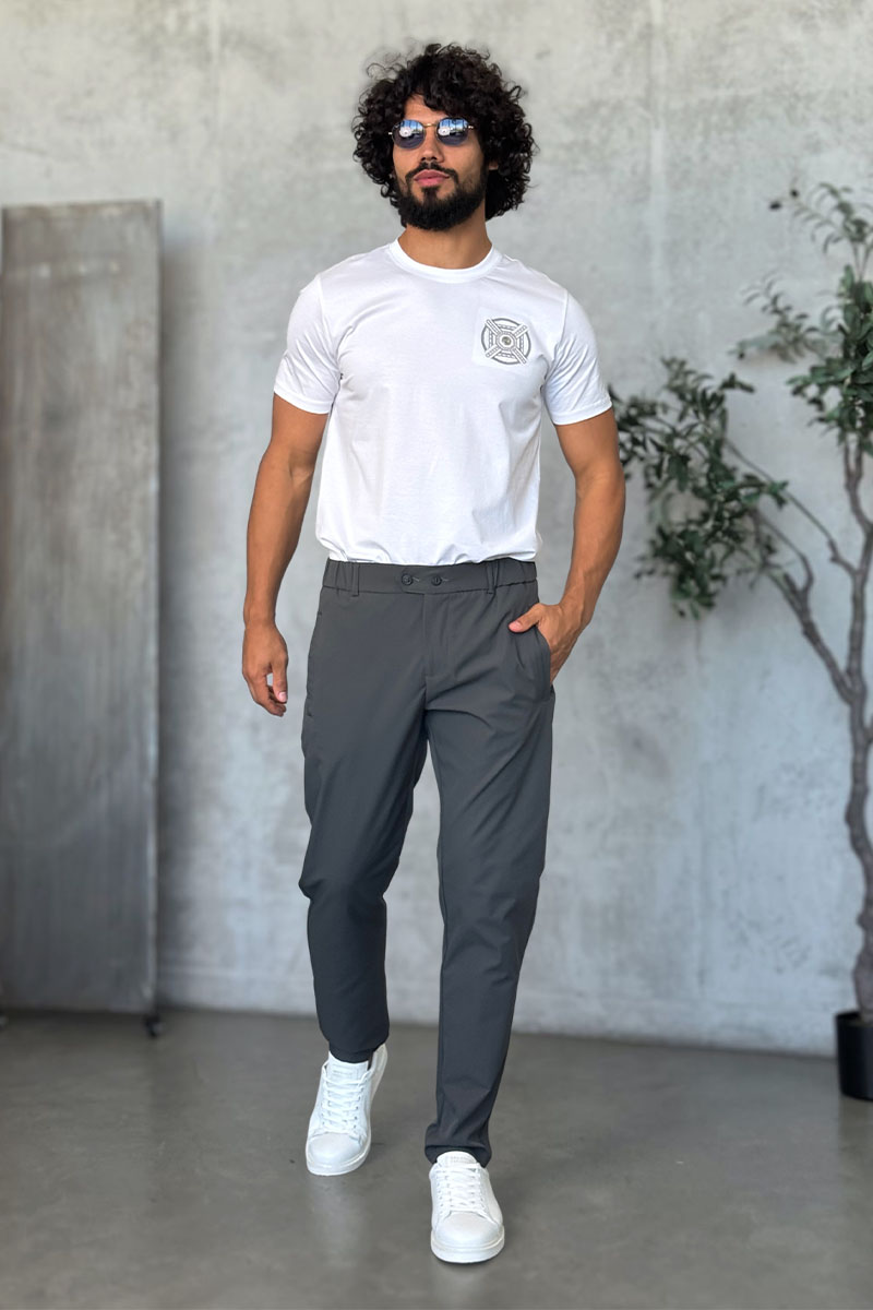 Zilli Мужские брюки цвета хаки slim fit 