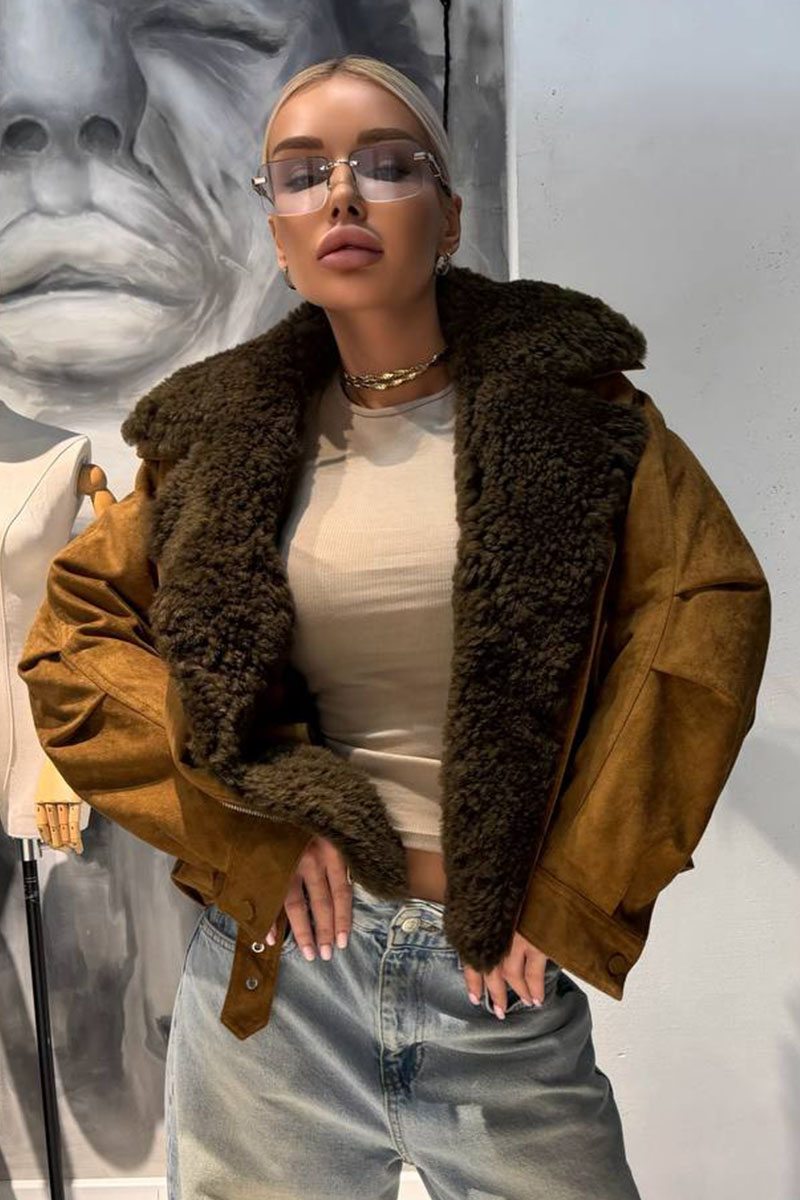 Max Mara Женский бомбер с натуральным мехом premium