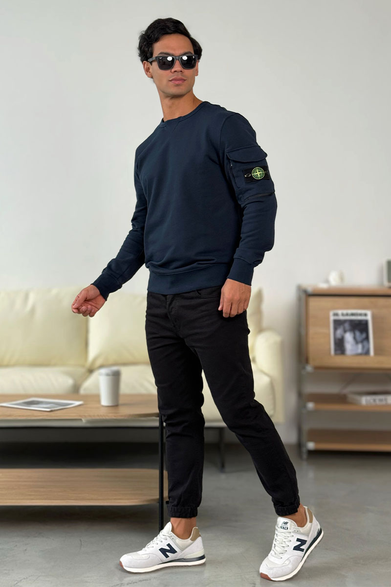 Stone Island Тёмно-синий свитшот compass-patch crewneck