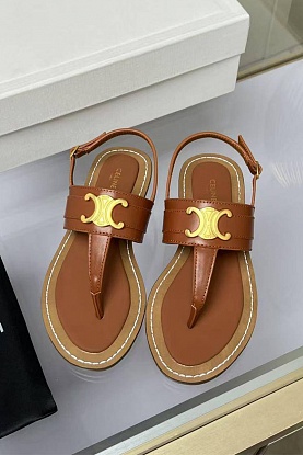 Женские кожаные сандалии Premium - Brown