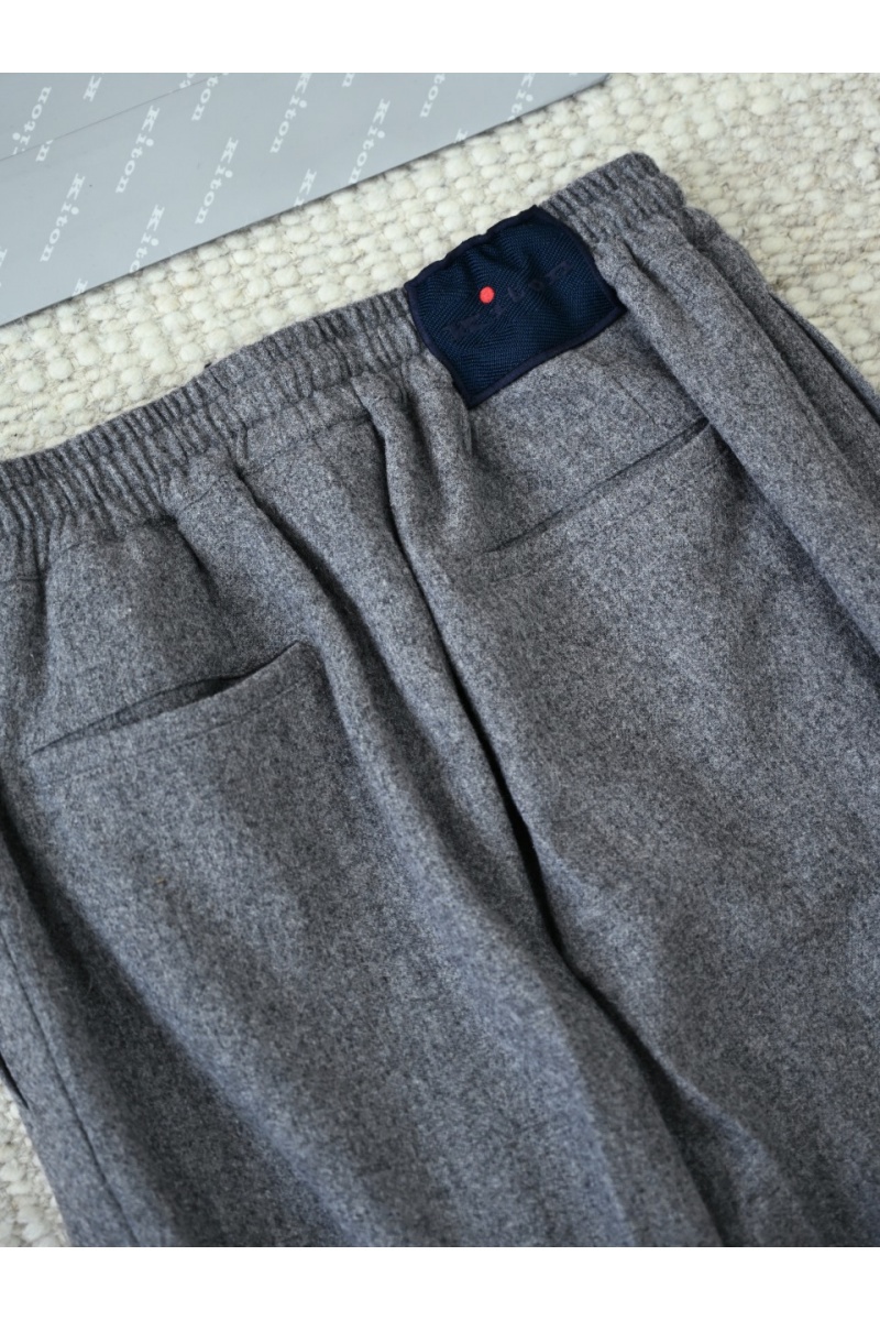 Kiton Мужские серые брюки premium