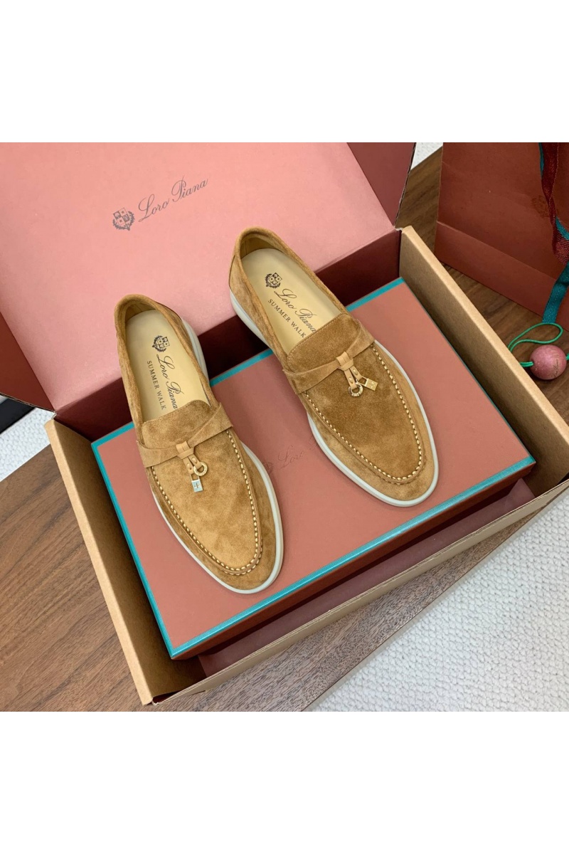 Loro Piana Женские замшевые лоферы Summer Charms Walk premium