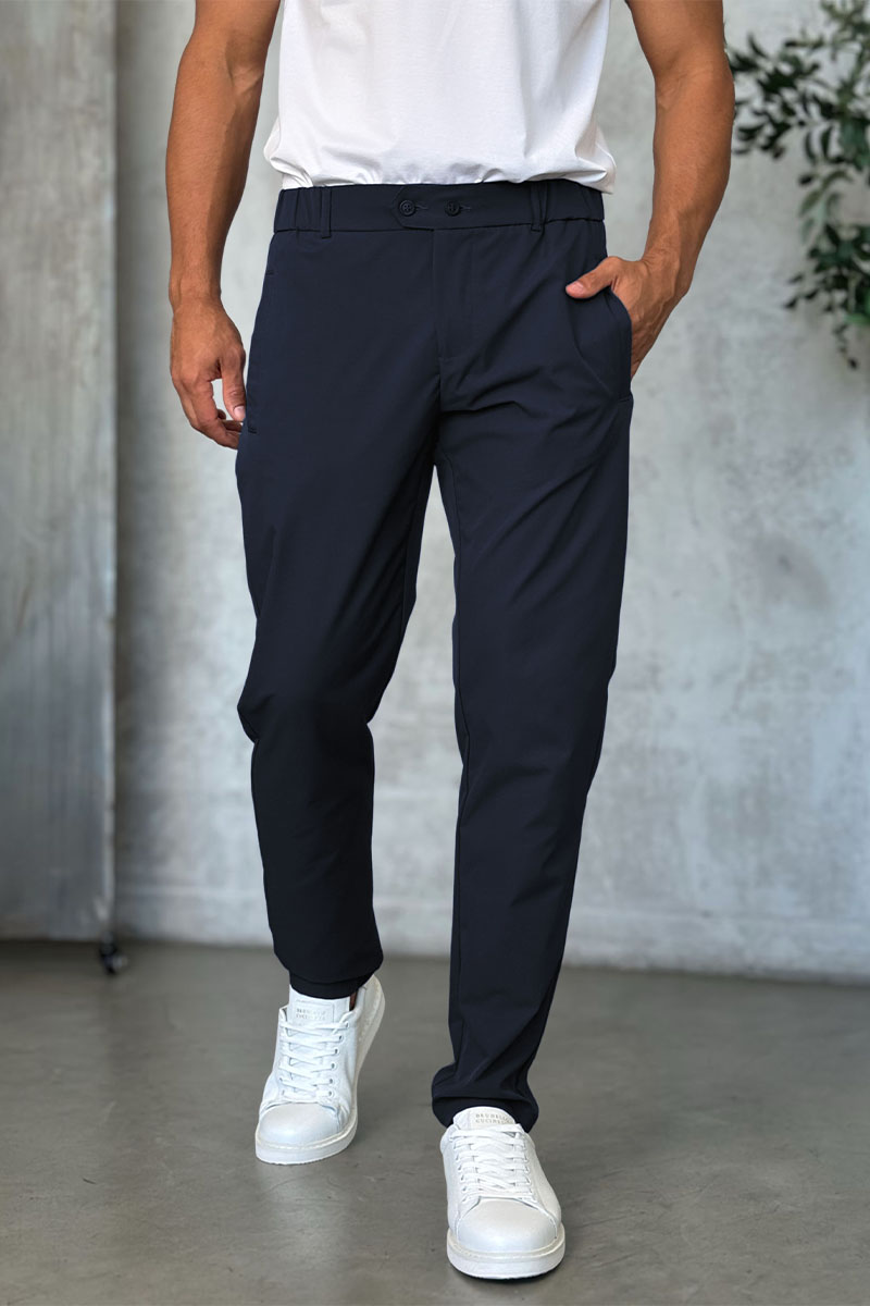 Zilli Мужские тёмно-синие брюки slim fit