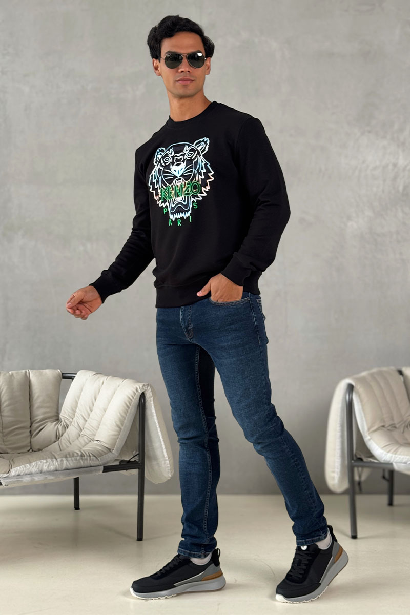 Kenzo Свитшот чёрного цвета Gradient Tiger
