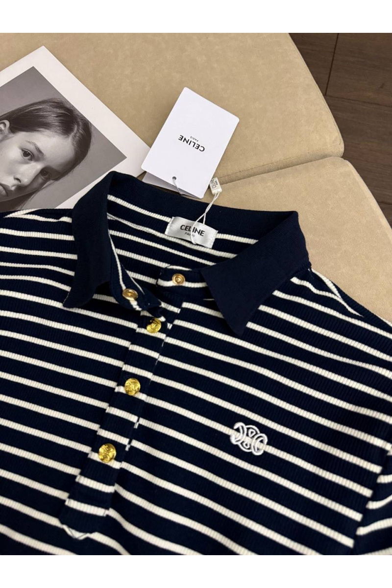 Celine Женское поло с длинным рукавом premium