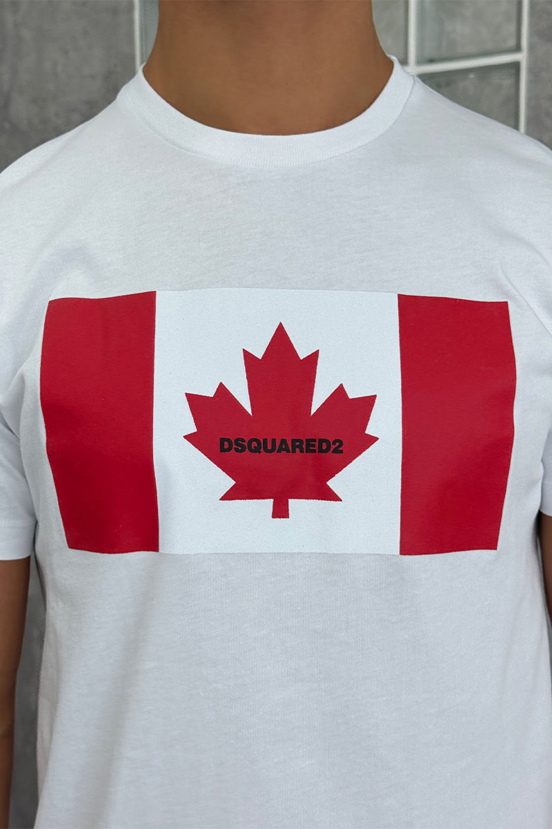 Dsquared2 Футболка белого цвета Flag of Canada 