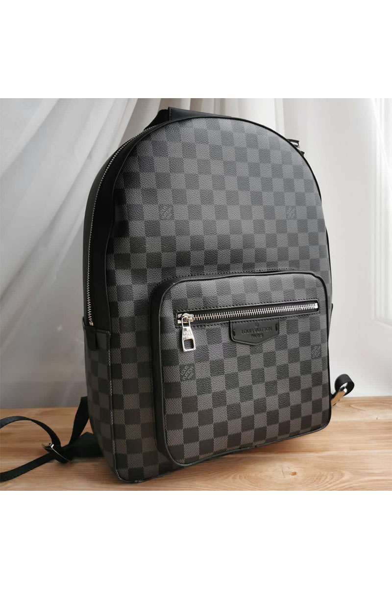 Lоuis Vuittоn Кожаный рюкзак Josh Damier Graphite 40x30 см