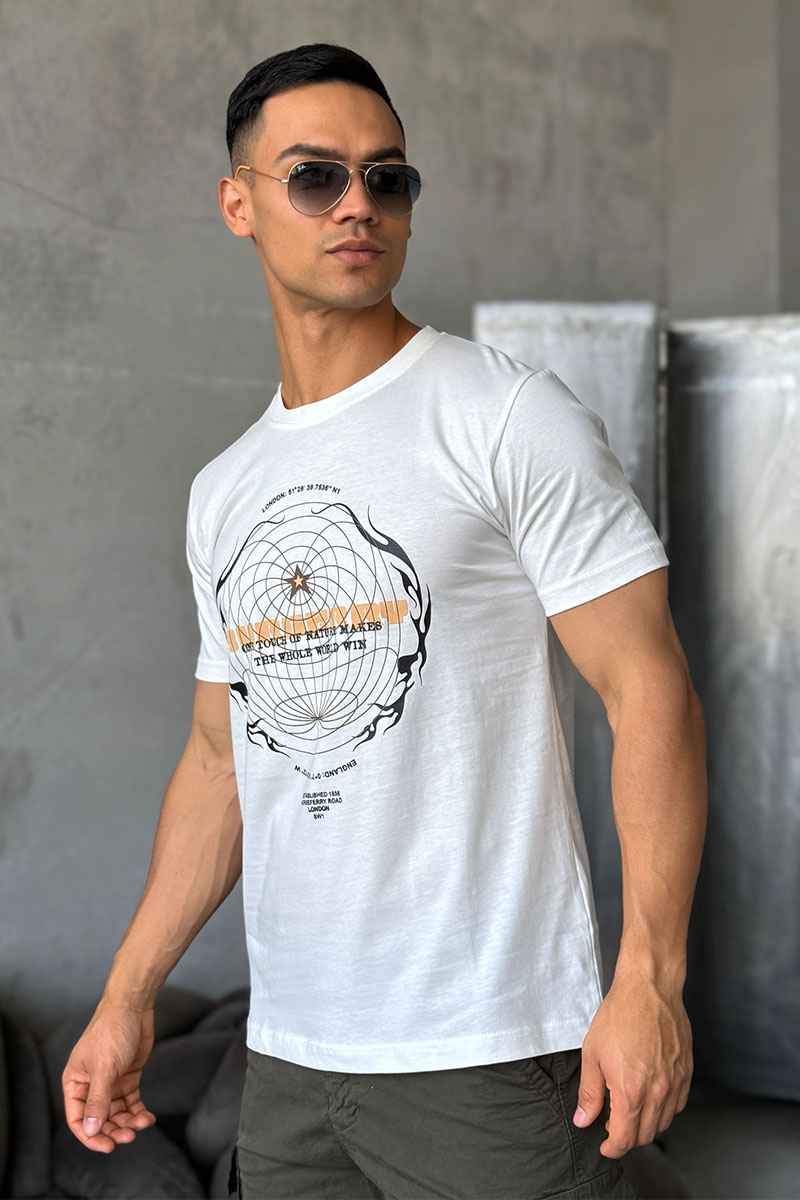 Burberry Мужская футболка Globe-graphic - White