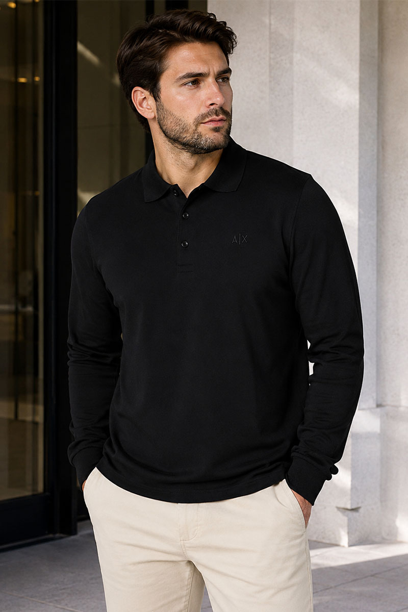 Emporio Armani EA7 Поло с длинным рукавом logo-embroidered