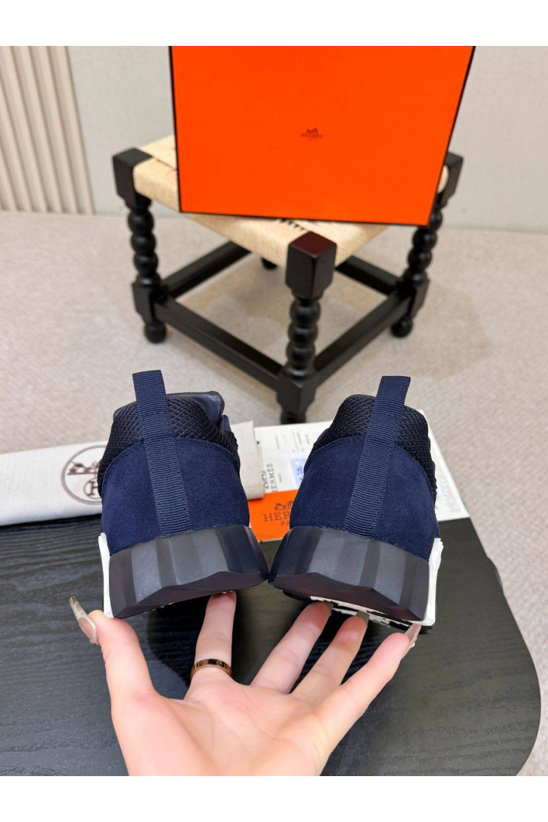 Hermes Мужские синие кроссовки Bouncing