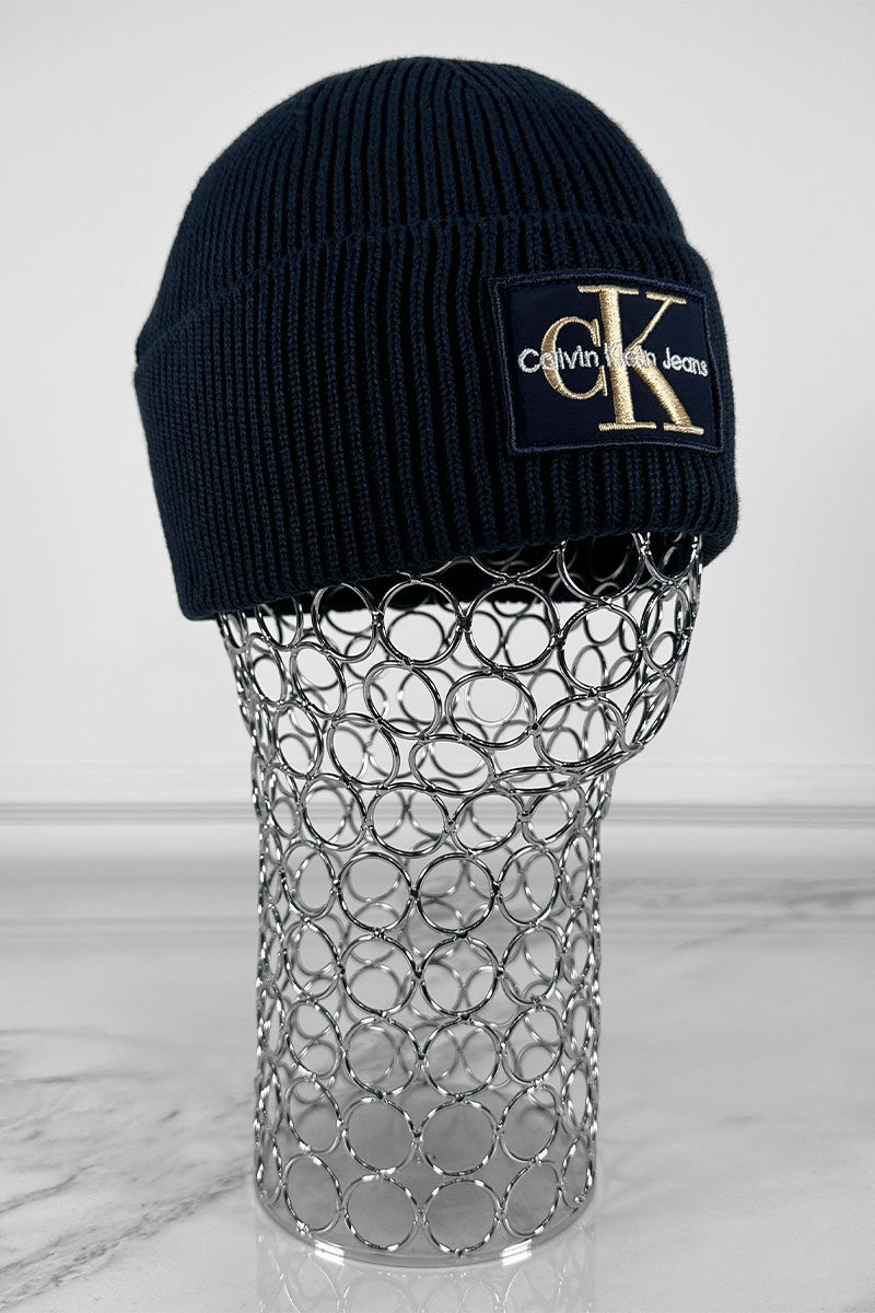 Calvin Klein Тёмно-синяя шапка monologo patch