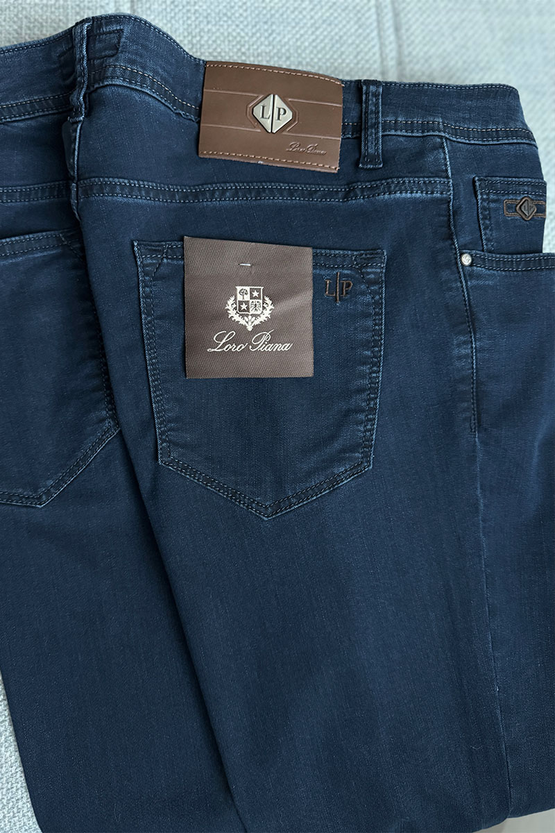 Loro Piana Мужские джинсы тёмно-синего цвета straight fit
