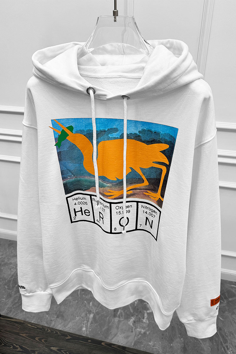Heron Preston Белое оверсайз худи Periodic
