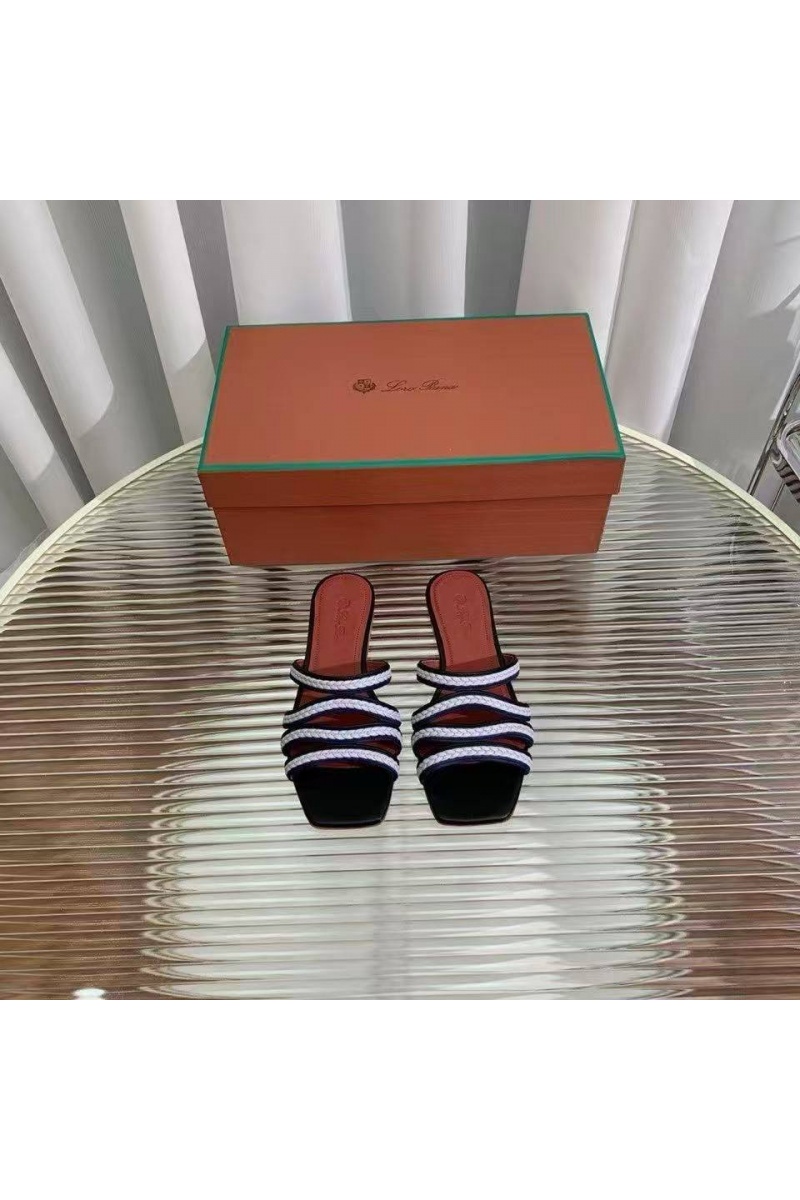 Loro Piana Женские кожаные шлёпанцы Premium