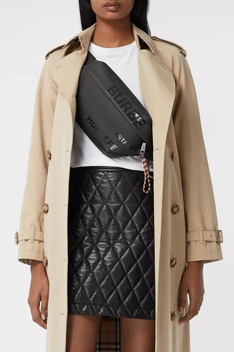 Burberry Текстильная сумка на пояс Sonny Bum Horseferry Print 28x14 см