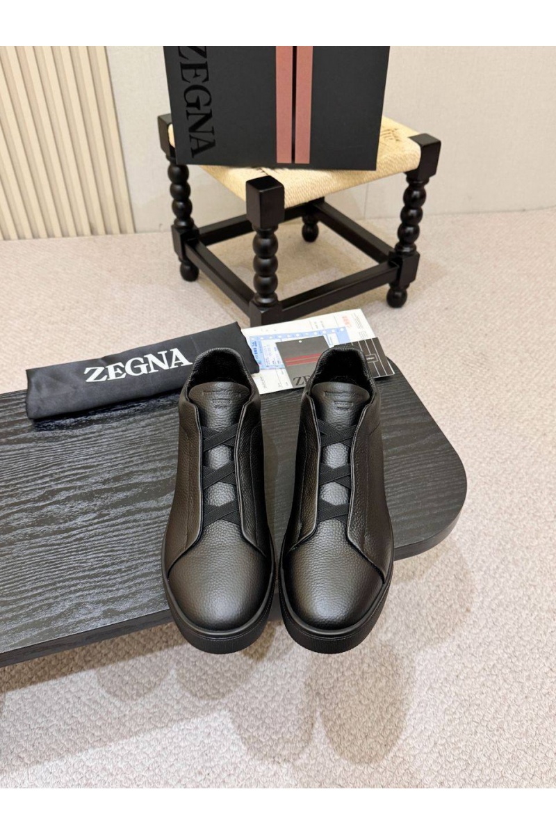 Zegna Кроссовки с мехом Triple Stitch high-top