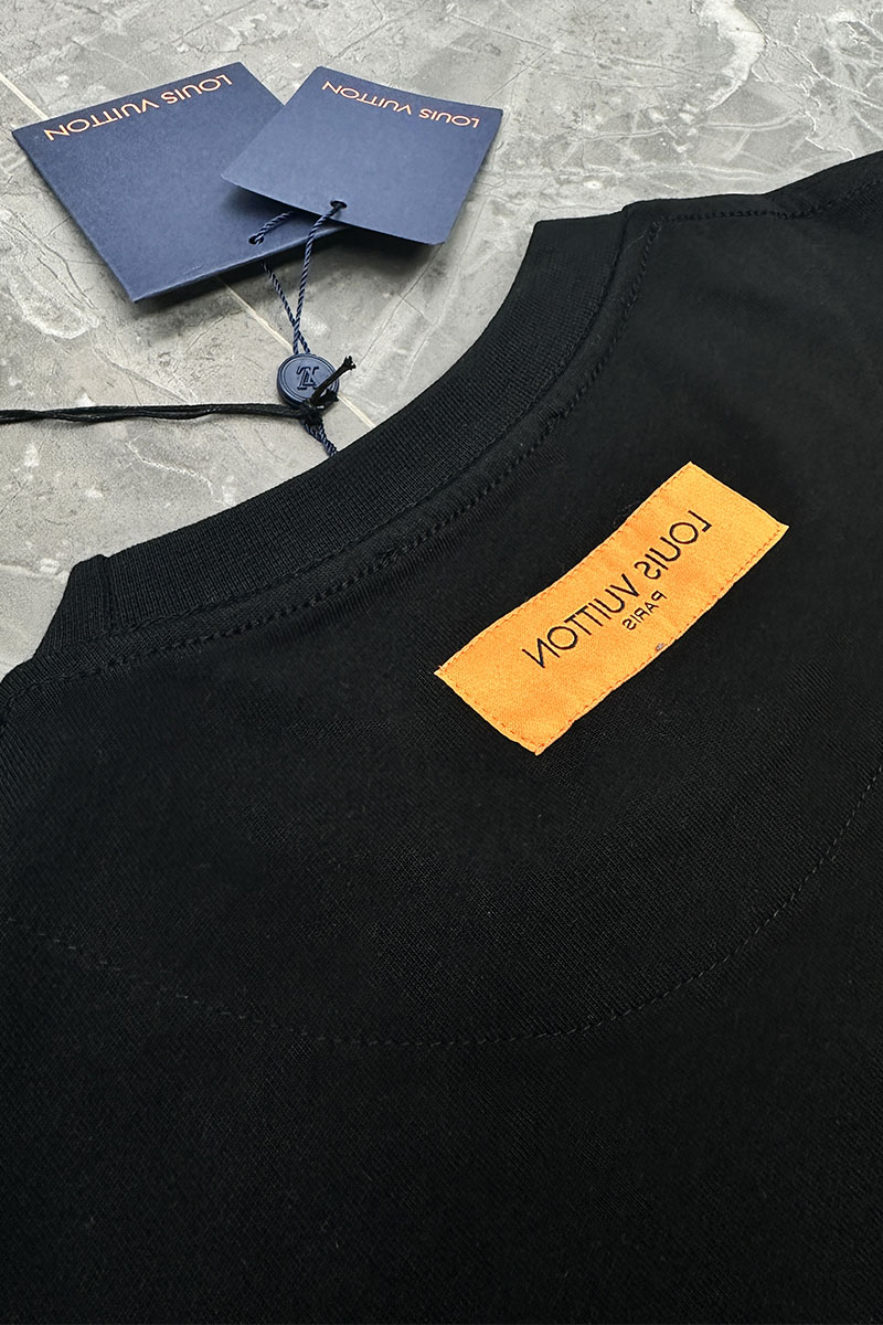 Lоuis Vuittоn Чёрная оверсайз футболка logo-print