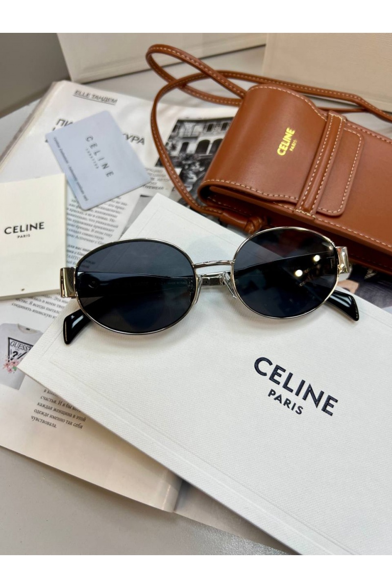 Celine Солнцезащитные очки Triomphe - Black / Silver