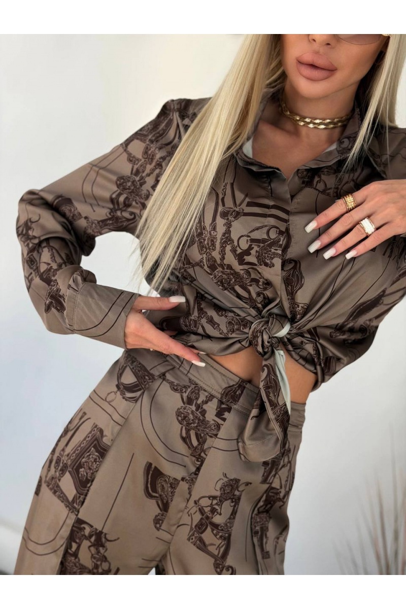 Hermes Женский костюм коричневого цвета premium