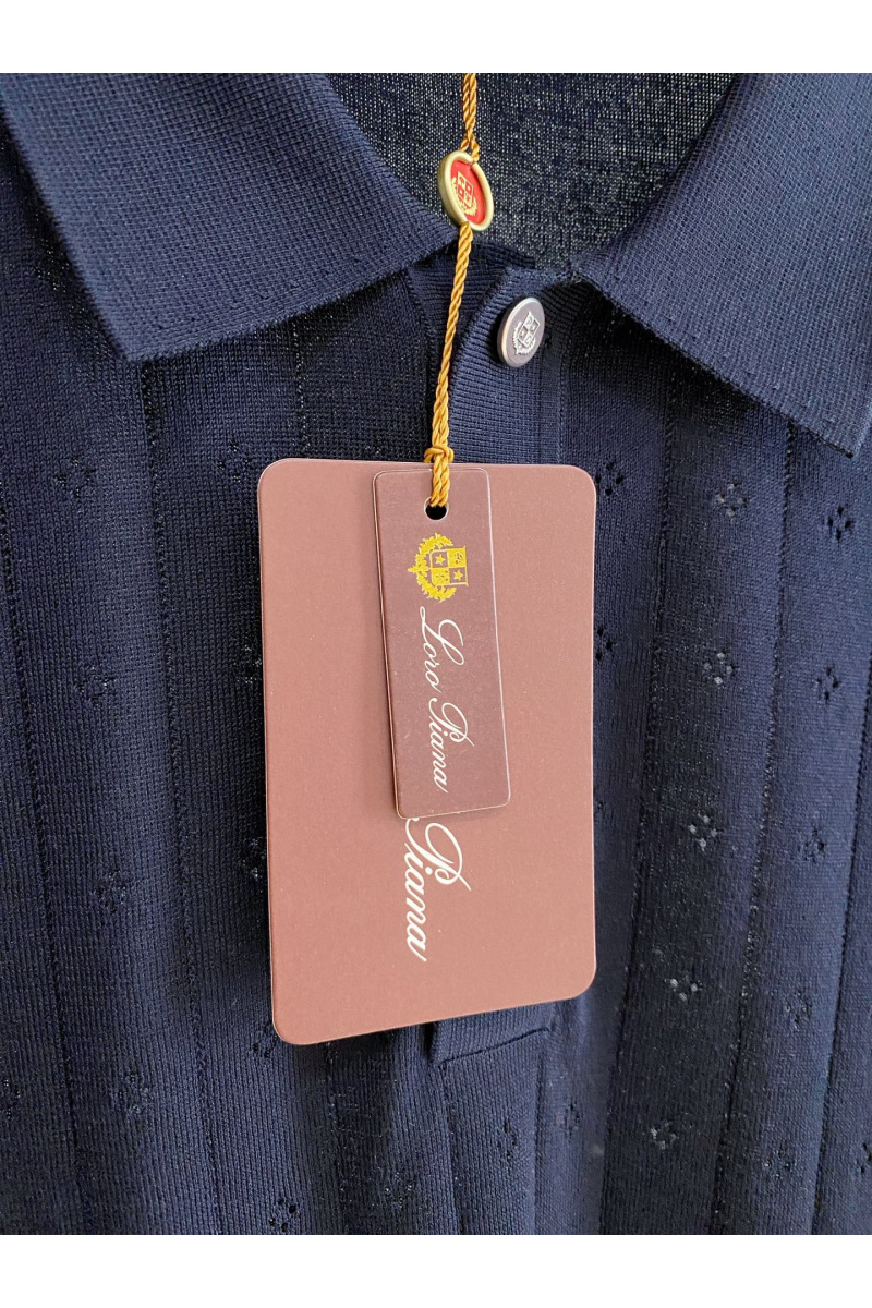 Loro Piana Мужское тёмно-синее поло premium
