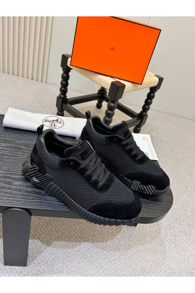 Hermes Мужские чёрные кроссовки Bouncing