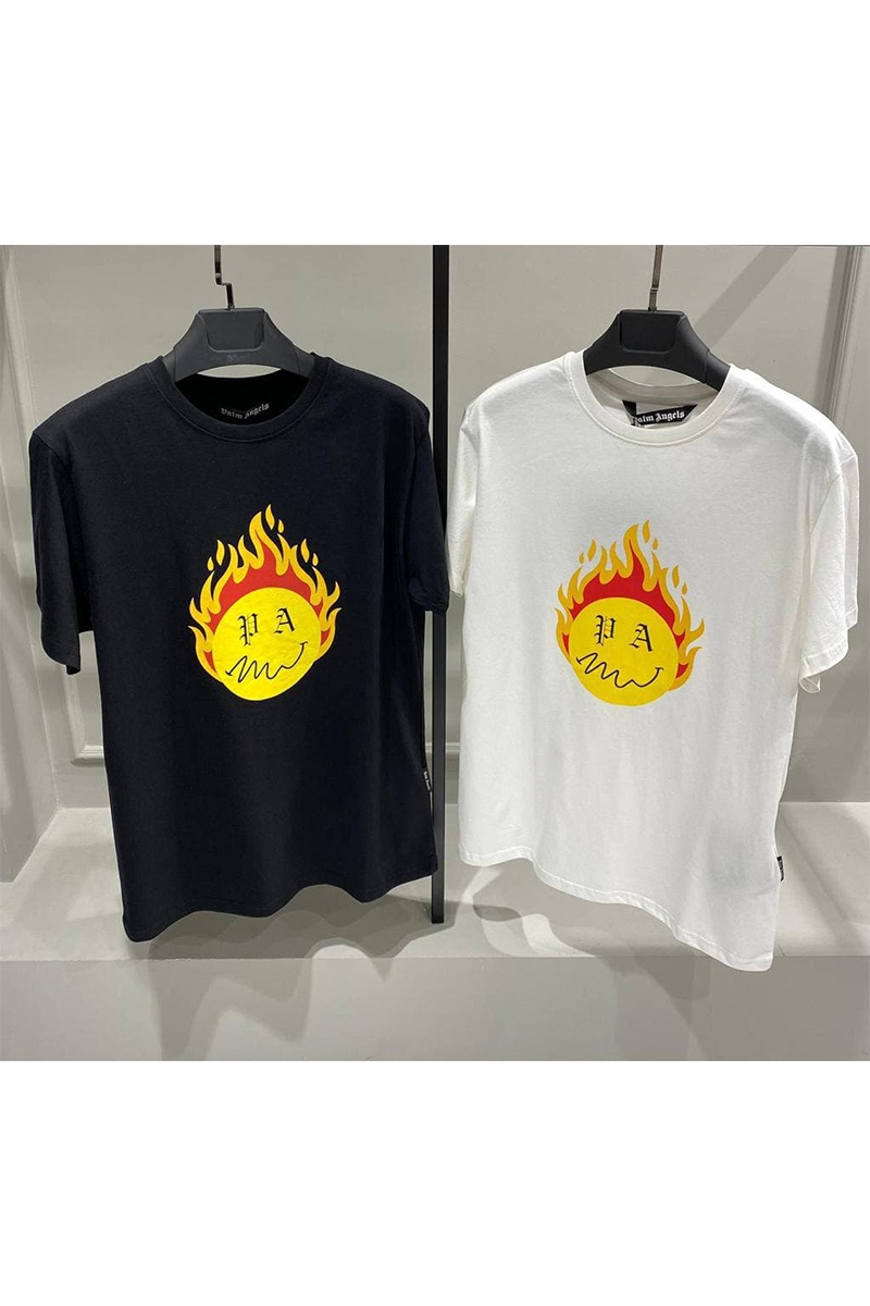 Palm Angels Оверсайз футболка "Burning Head" - White
